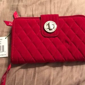 Vera Bradley turnlock wallet Tango Red NWT